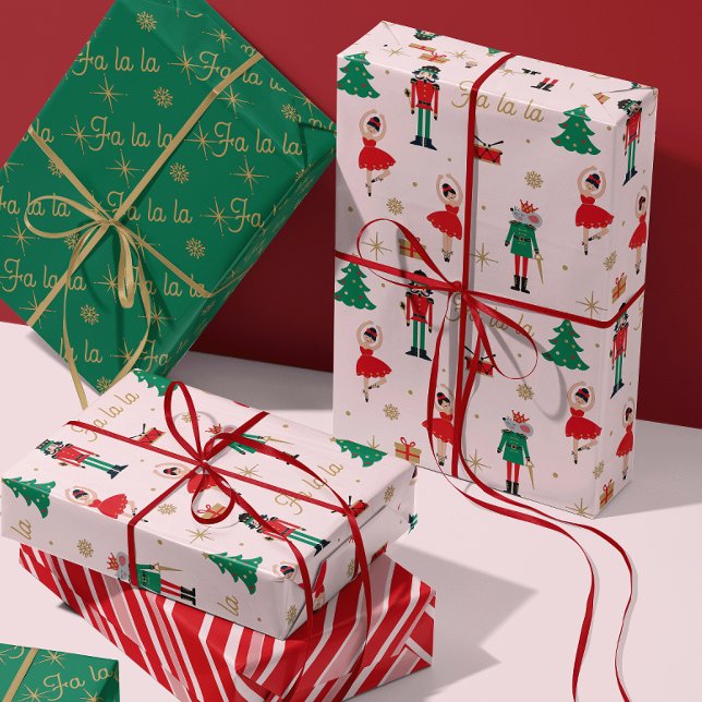 Nutcracker Mouse King Ballet Pink Christmas Wrapping Paper Sheets (Creator Uploaded)