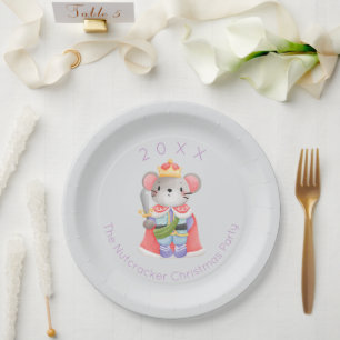 Nutcracker Mouse King Christmas Paper Plates