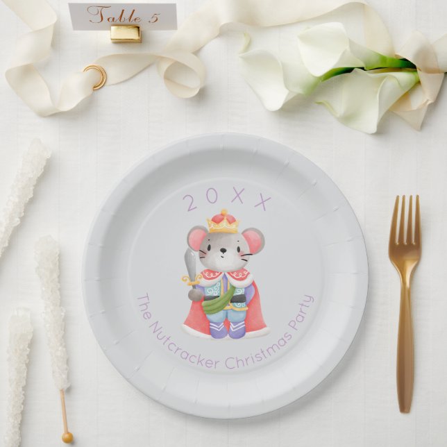 Nutcracker Mouse King Christmas Paper Plates (Wedding)