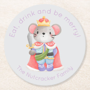 Nutcracker Mouse King Round Paper Coaster