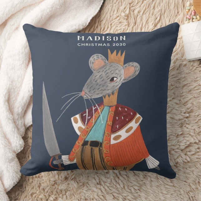 Nutcracker Mouse King Throw Pillow (Blanket)