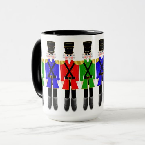 Nutcracker Mug with Line_up of Soldiers in Colors