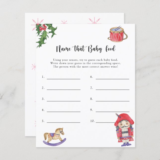 Nutcracker - Name that baby food shower game (Front/Back)