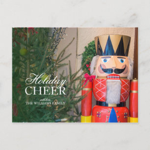 Nutcracker Next to Decorated Holiday Tree Postcard