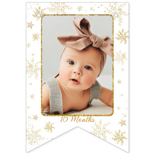 Nutcracker Onederland 1st Birthday Photo Milestone Bunting Flags