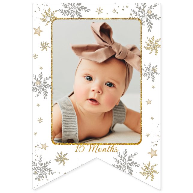 Nutcracker Onederland 1st Birthday Photo Milestone Bunting Flags (Twelfth Flag)