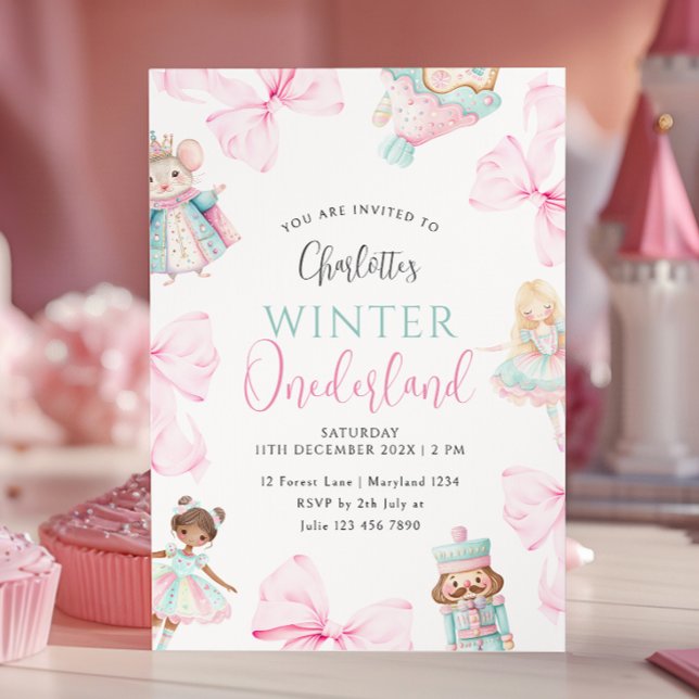 Nutcracker Onederland Girl First Birthday Invitation (Creator Uploaded)