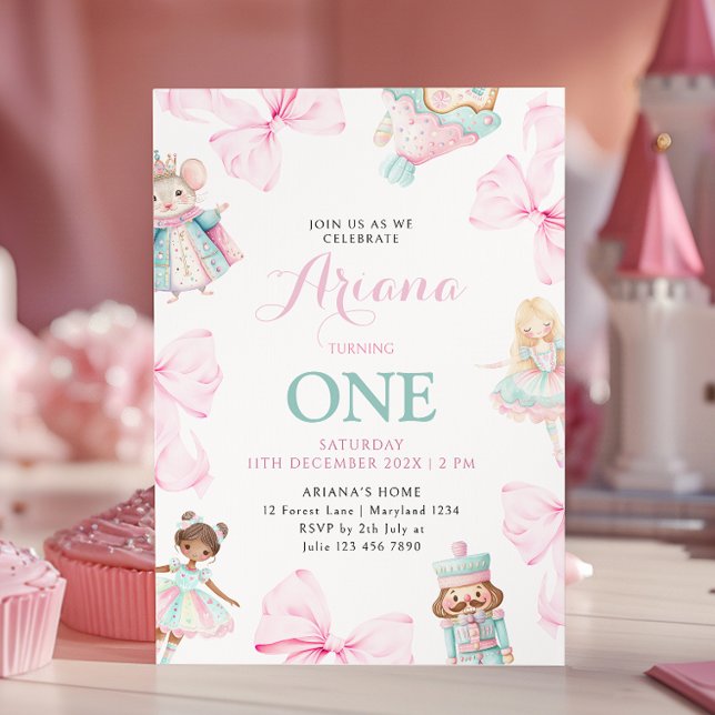 Nutcracker Onederland Girl First Birthday Invitation (Creator Uploaded)