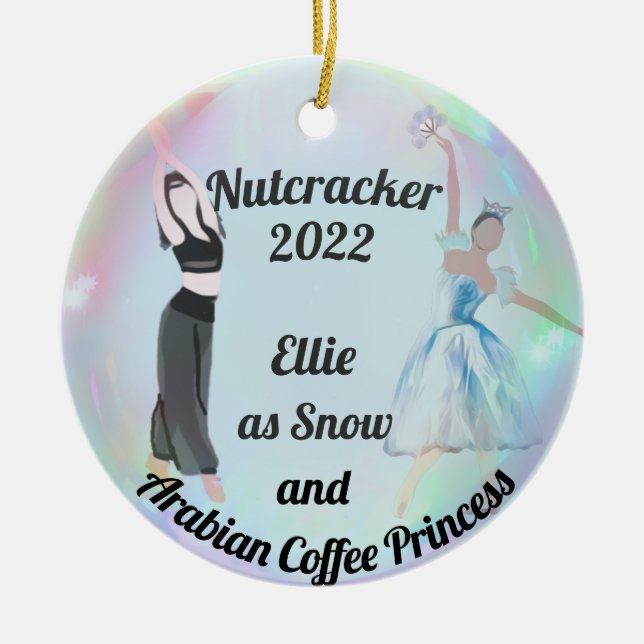 Nutcracker Ornament-Arabian and Snow  Ceramic Orna Ornament (Front)
