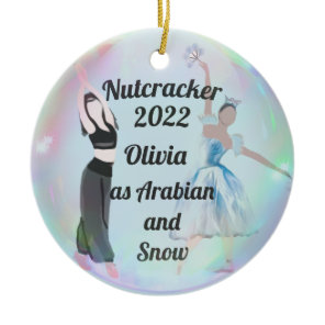 Nutcracker Ornament-Arabian and Snow  Ceramic Ornament