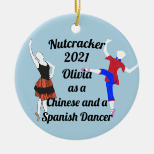 Nutcracker Ornament-Chinese and  Spanish Dancer Ce Ceramic Ornament