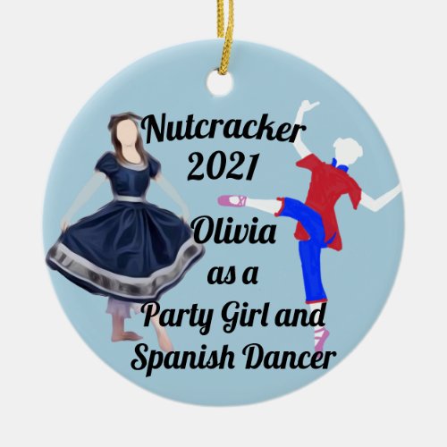 Nutcracker Ornament_Chinese Dancer and Party Girl Ceramic Ornament