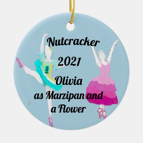 Nutcracker Ornament_Marzipan and a Flower Ceramic  Ceramic Ornament