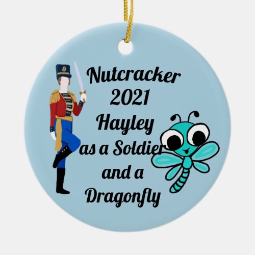 Nutcracker Ornament_Soldier and Dragonfly  Ceramic Ornament