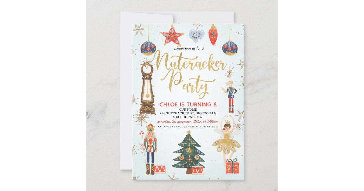 Nutcracker Party Birthday Invitation | Zazzle