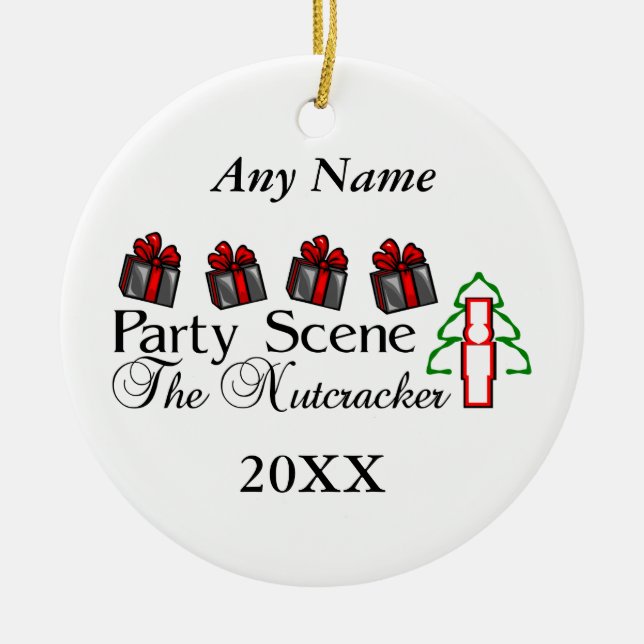 Nutcracker Party Scene Ceramic Ornament (Front)
