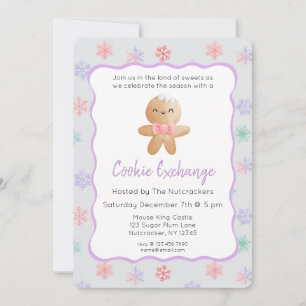 Nutcracker Pastel Christmas Cookie Exchange Invitation