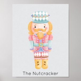 Nutcracker Pastel Christmas Poster