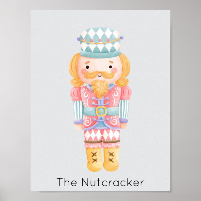 Nutcracker Pastel Christmas Poster (Front)