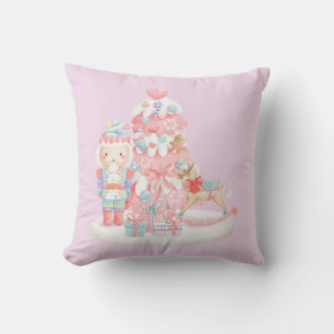 Nutcracker Pastel Christmas Throw Pillow