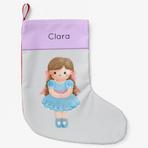 Nutcracker Pastel Clara Doll Small Christmas Stocking