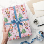 Nutcracker pastel pink vintage sketch Christmas Wrapping Paper<br><div class="desc">Nutcracker pattern pastel pink vintage sketch Christmas gift wrapping paper,  unique Christmas wrapping paper,  vintage toys Christmas gift wrap,  elegant holiday gift wrap</div>