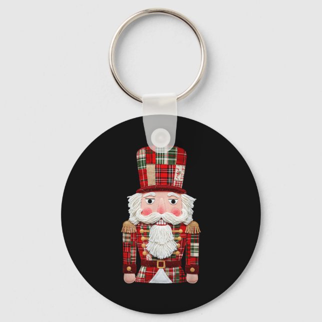 Nutcracker Patchwork Merry Christmas Pajamas Men W Keychain (Front)