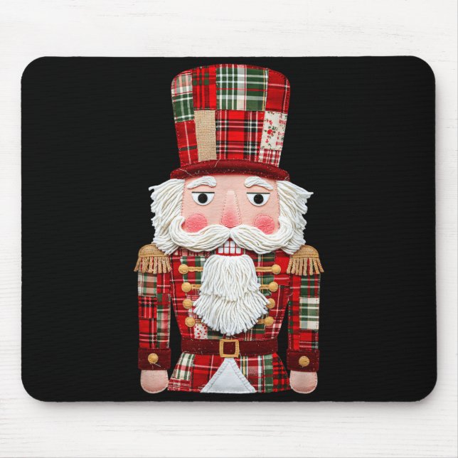 Nutcracker Patchwork Merry Christmas Pajamas Men W Mouse Pad (Front)
