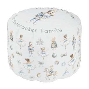 Nutcracker Pattern Christmas Pouf