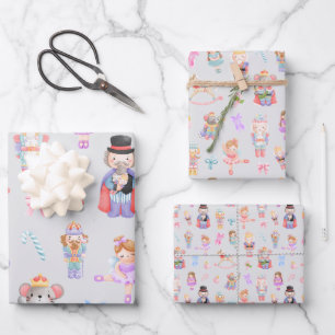 Nutcracker Pattern Christmas Wrapping Paper Sheets
