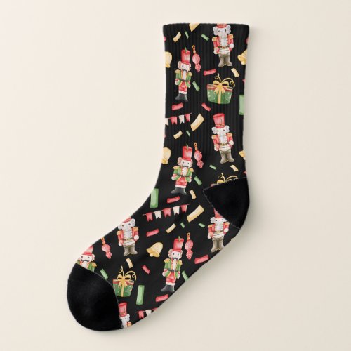 Nutcracker pattern socks personalized christmas  socks