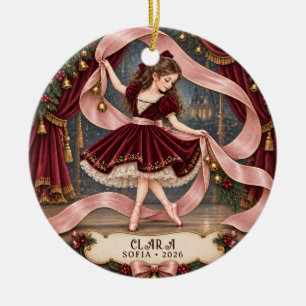 Nutcracker personalised Clara ballet role photo Ceramic Ornament