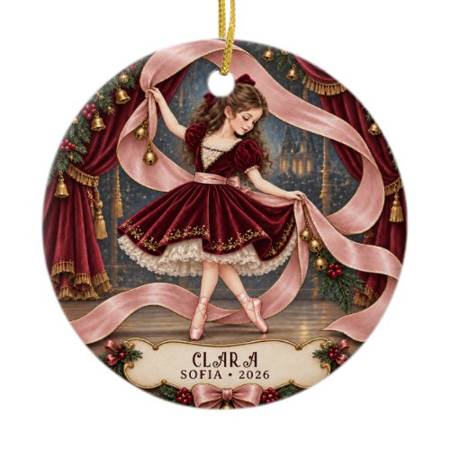 Nutcracker personalised Clara ballet role photo Ceramic Ornament