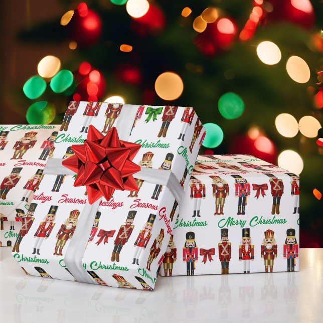 Nutcracker Personalize Name Custom Text Christmas  Wrapping Paper (Creator Uploaded)