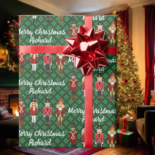 Nutcracker Personalize Name Custom Text Christmas Wrapping Paper