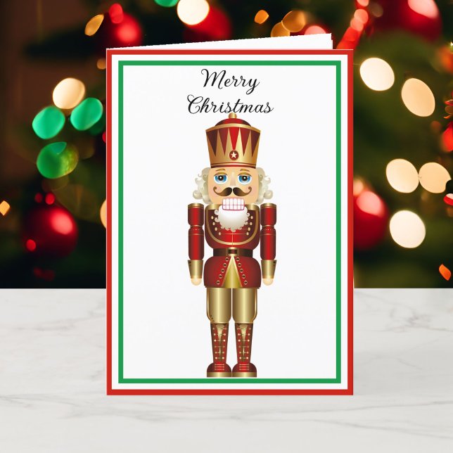 Nutcracker Personalize Text 5 x 7 Folded Holiday C (Creator Uploaded)