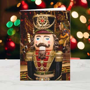 Nutcracker Personalize Text 5 x 7 Folded Holiday Card