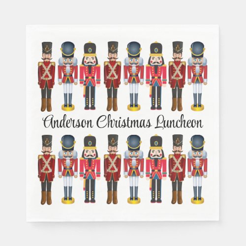 Nutcracker Personalize Text Soldier Christmas Napkins