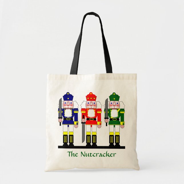 Nutcracker Personalized Christmas Ballet Gift Tote Bag (Front)