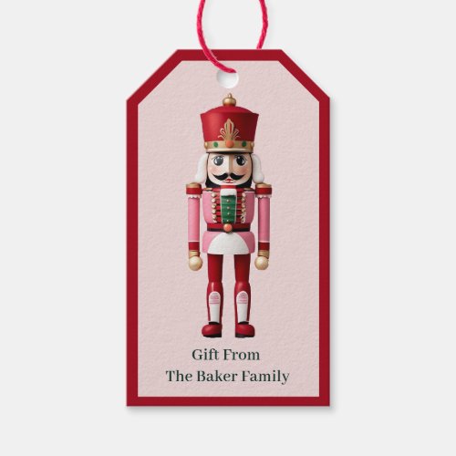 Nutcracker Personalized Cute Pink  Red Christmas  Gift Tags