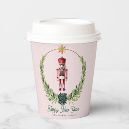 Nutcracker Personalized Cute Pink Red Christmas Paper Cups