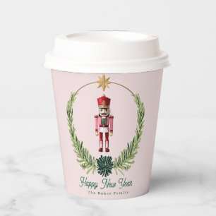 Nutcracker Personalized Cute Pink Red Christmas Paper Cups