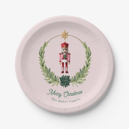 Nutcracker Personalized Cute Pink  Red Christmas  Paper Plates