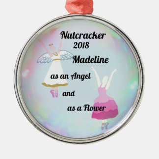 Nutcracker personalized ornament - angel/flower