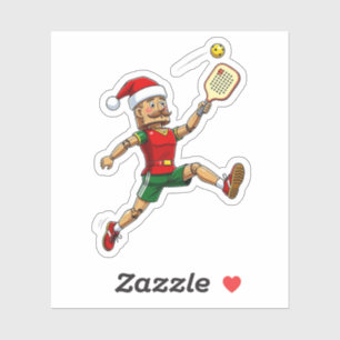 Nutcracker Pickleball Player Holiday Sports Xmas Sticker