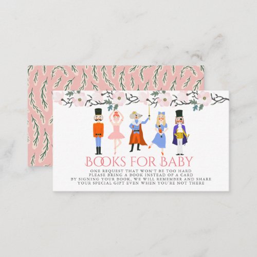 Nutcracker Pink Baby Shower Book Request Enclosure Card
