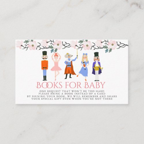 Nutcracker Pink Baby Shower Book Request Enclosure Card