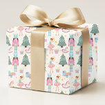 Nutcracker Pink Blue Christmas Ballerina  Wrapping Paper<br><div class="desc">Nutcracker Pink Blue Christmas Ballerina Holiday Pattern Wrapping Paper Gift Wrap features a pink and blue Nutcracker,  ballerina and toy soldier pattern. Perfect for gift wrapping Christmas and holiday gifts. Created by Evco Studio www.zazzle.com/store/evcostudio</div>