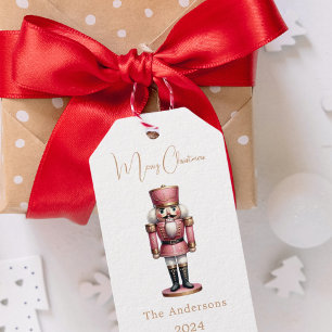 Nutcracker pink Christmas Gift Tags