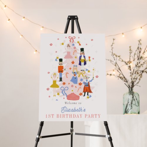 Nutcracker Pink Christmas Tree Birthday Welcome Foam Board